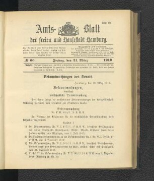 No.66, Freitag, den 21. März 1919