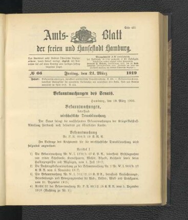 No.66, Freitag, den 21. März 1919
