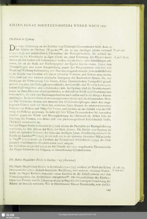 Kilian Ignaz Dientzenhofers Werke Nach 1730