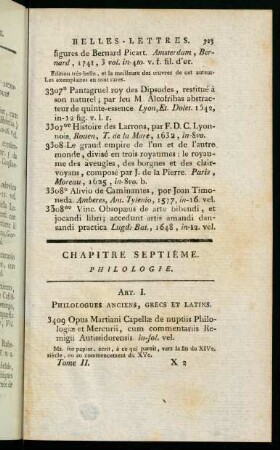325-344, Chapitre Septieme. Philologie.