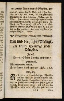 407-415, Inhalt; Vorspruch; Eingang; Einleitung; Erster Theil