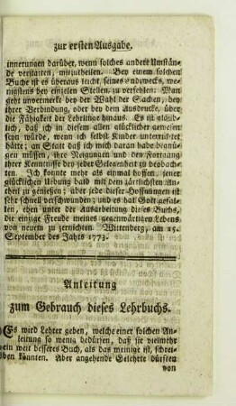 Anleitung zum Gebrauch dieses Lehrbuchs