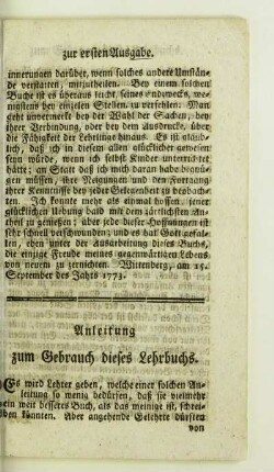 Anleitung zum Gebrauch dieses Lehrbuchs