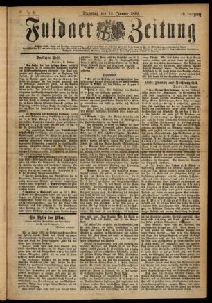 Ausgabe vom Dienstag, den 12. Januar 1892.