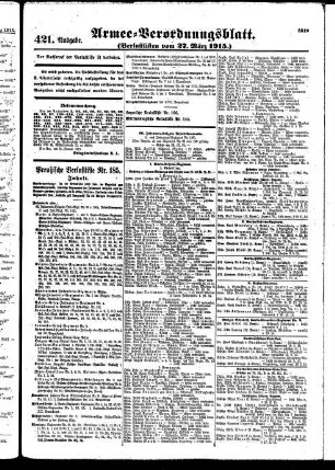 421.Ausgabe. Samstag, 27. März 1915