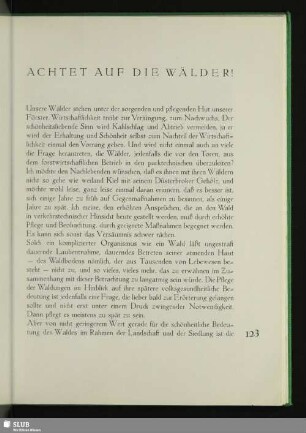Achtet Auf Die Wälder!