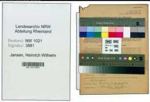 Entnazifizierung Heinrich Wilhelm Jansen , geb. 03.11.1908 (Angestellter)