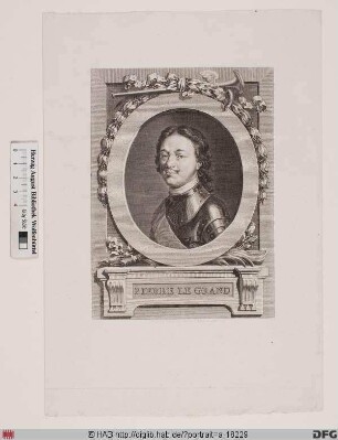 Bildnis Peter I. Alexejewitsch der Große, Zar (1721 Kaiser) von Russland (reg. 1682(89)-1725)