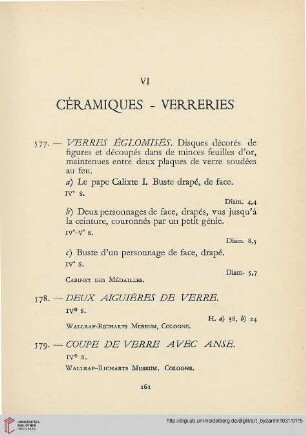 VI. Céramiques – Verreries