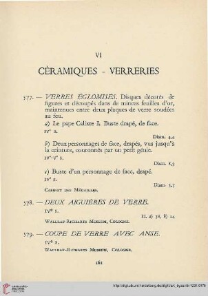 VI. Céramiques – Verreries