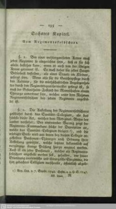 Sechstes Kapitel. Vom Regimentsfeldscheer