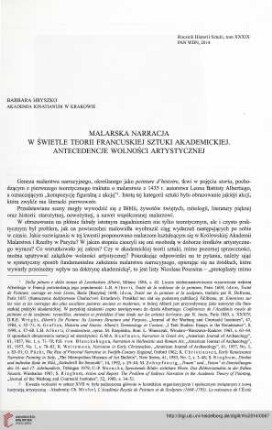 39: Malarska narracja w świetle teorii francuskiej sztuki akademickiej : antecedencje wolności artystycznej