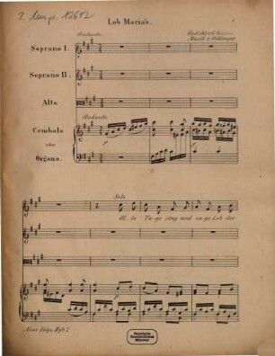 Marien-Lieder : für eine oder mehrere Stimmen mit Clavier- oder Orgelbegleitung, [7]. Neue Folge, [2.] Heft