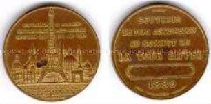 Frankreich, Paris, Medaille für die Erstbesteiger des Eiffelturms