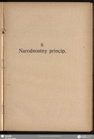 II. Narodnostny princip