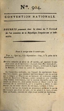 Collection générale des décrets rendus par la Convention Nationale. 49. 1795