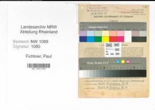Entnazifizierung Paul Fichtner , geb. 10.07.1914 (Polizist)