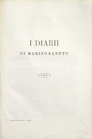 R. Deputazione Veneta di Storia Patria: I Diarii di Marino Sanuto, 5