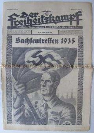 Tageszeitung der NSDAP für den Gau Sachsen "Der Freiheitskampf" zum Sachsentreffen der NSDAP 1935