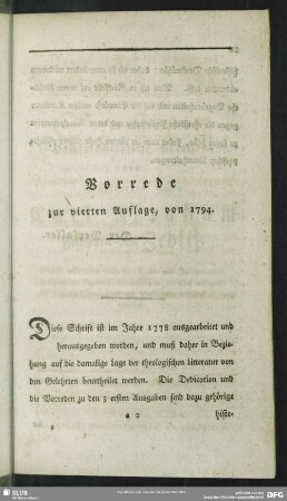 Vorrede zur vierten Auflage, von 1794