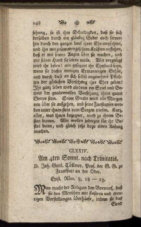 CLXXIV. Am 4ten Sonnt. nach Trinitatis. Epist. Röm.8, 18-23.
