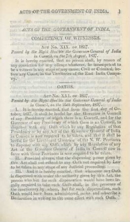 Acts of the government of India