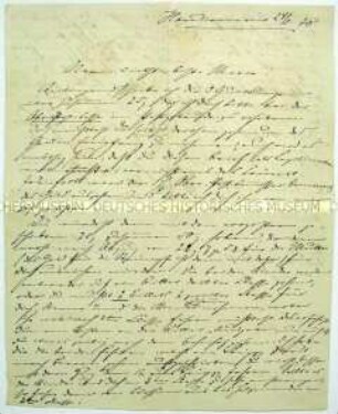 Brief von Bernhard Rostosky an seine Frau, mit Briefumschlag