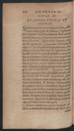 Caput IX. De Somno, Vigilia Et Somniis.