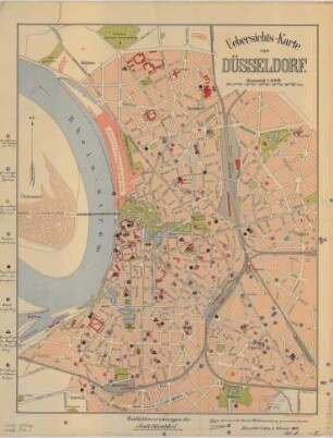 Übersichtskarte von Düsseldorf, Wohlfahrtserinrichtungen
