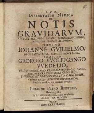 Dissertatio Medica De Notis Gravidarum