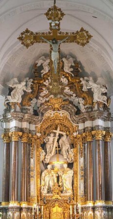 Belgien. Liege. Eupen. Sankt Nikolaus Kirche. 1724 - 1729. Barocker Hochaltar von Couven