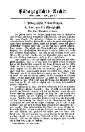 Kant und die Metaphysik