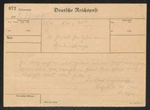 Brief von Ingolf Kuntze und Ursula Kuntze an Gerhart Hauptmann