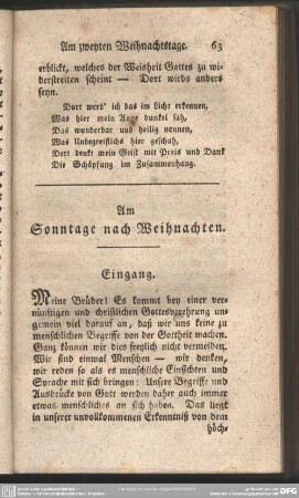 Am Sonntage nach Weihnachten