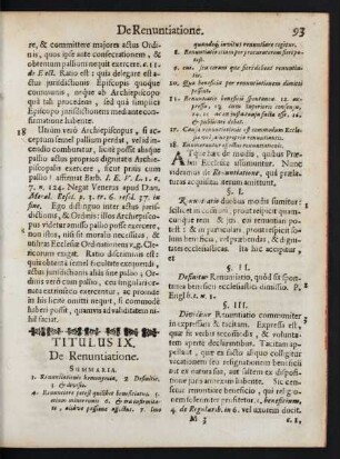Titulus IX. De Renuntiatione.