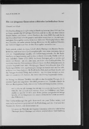 Ein zur jüngeren Geschichte zählender katholischer Autor