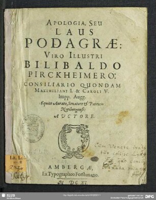 Apologia, Seu Laus Podagrae