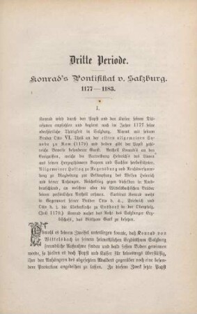 Dritte Periode. Konrad's Pontifikat v. Salzburg. 1177-1183.