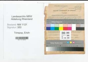 Entnazifizierung Erich Trimpop , geb. 30.07.1900 (Vertreter)