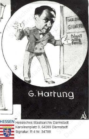Hartung, [Gustav] (1887-1946) / Porträt, Karikatur