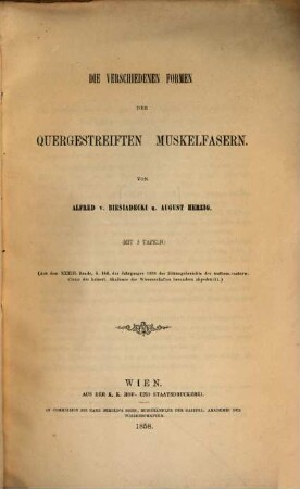 Die verschiedenen Formen der quergeschreisten Muskelfasern