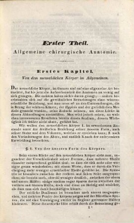 Abhandlung der chirurgischen Anatomie und experimentalen Chirurgie, 1