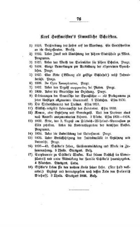 Karl Hoffmeister`s sämmtliche Schriften