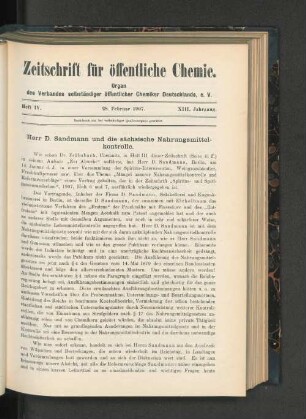 Heft IV. 28. Feburar 1907.