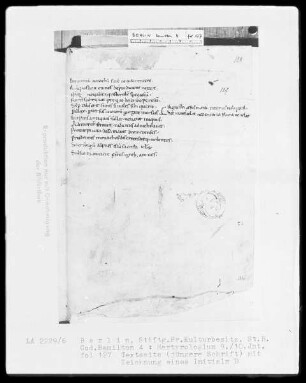 Ado, Martyrologium — Entwurf für eine aus zwei Drachen gebildete Initiale D, Folio 127 recto