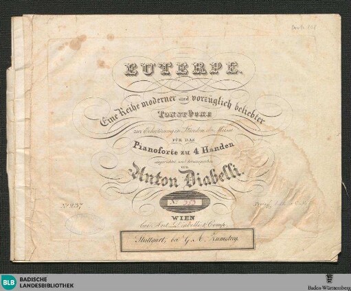 Erstes Potpourri nach Motiven der Oper: Le Postillon de Lonjumeau (Der postillon von Lonjumeau) von A. Adam