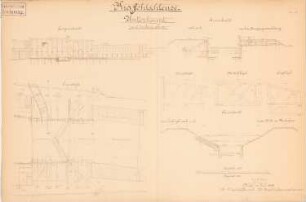Kraffohl-Schleuse, Elbing Umbau: Unterhaupt: Grundriss, Schnitte 1:100, 1:50