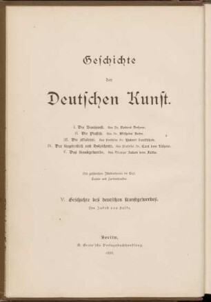 5: Geschichte des deutschen Kunstgewerbes