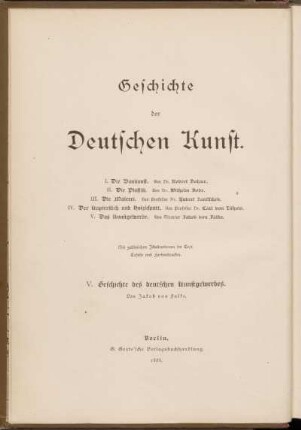 5: Geschichte des deutschen Kunstgewerbes