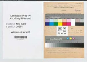 Entnazifizierung Arnold Wiesemes, geb. 01.04.1900 (Verw.Sekretaer)